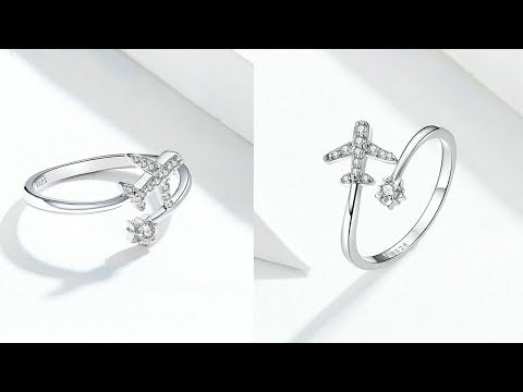 925 Sterling Silver Ring Plane Zircon Open White Gold Plated Ring - YouTube Video