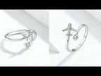 925 Sterling Silver Ring Plane Zircon Open White Gold Plated Ring - YouTube Video