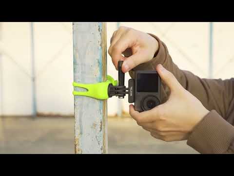 TELESIN Action Camera Mount Silicone Adjustable Mini Flexible Bracket For GoPro HERO / Insta360 / DJI Action Camera(Green) - YouTube Video