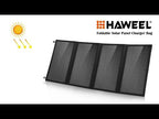 HAWEEL 18W 3 Panels Foldable Solar Panel Charger Bag with 5V / 3.1A Max Dual USB Ports, Support QC3.0 and AFC - YouTube Video