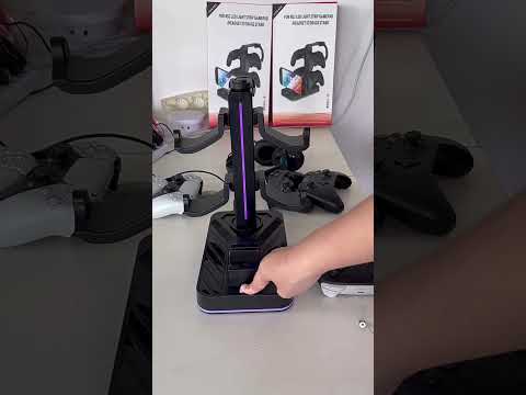 For Nintendo Switch 2 Pro Controller Headphone Storage Rack Charging Base(Black) - YouTube Video