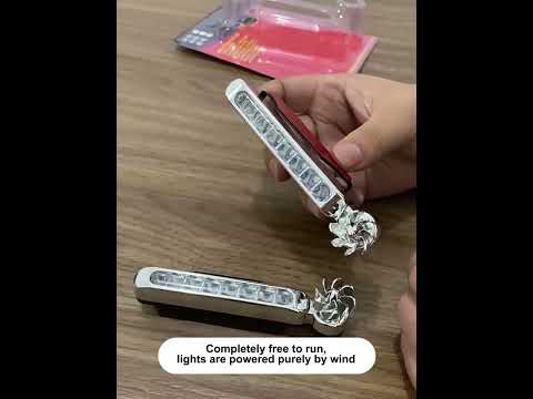 2 PCS 8 Blue LED Bulbs Wind Powered Decorative Car Lights - YouTube Video