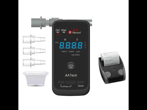 High-precision Electrochemical Alcohol Detector With Wireless Printer, EU Plug - YouTube Video