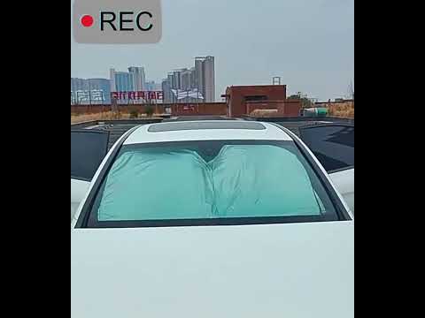 145x90cm Car Front Windshield Sunshade Colorful Laser Heat Insulation Sunscreen Sunshade Umbrella - YouTube Video