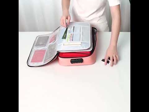 Large Capacity Multi-layers Foldable Fabric Document Storage Bag, Specification:Two Layers-Unlocked(Yellow) - YouTube Video
