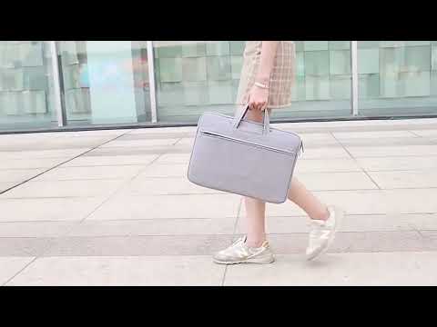 ST01 Large-Capacity Waterproof Shock-Absorbing Laptop Handbag, Size: 13.3 inches(Grey) - YouTube Video