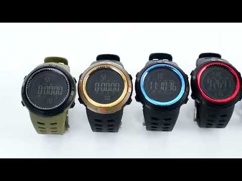 SKMEI 1251 Men Fashionable Outdoor 50m Waterproof Sports Watch Digital Watch with PU Watchband(Black Red) - YouTube Video