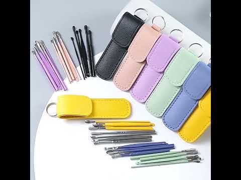 6 In 1 Stainless Steel Spring Spiral Portable Ear Pick, Specification: Black Leather Case - YouTube Video