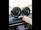 F621 Car Rotatable Turntable Silent Car Double Head Fan, Model: 12V Cigarette Lighter - YouTube Video