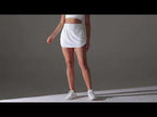 High-Waisted Form-Fitting Two-Piece Style Tennis Skirt With Back Pockets, Size: S(White) - YouTube Video