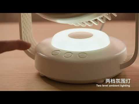 Air Circulation Fan Automatic Oscillating Head Desktop Fan With LED Light(White) - YouTube Video