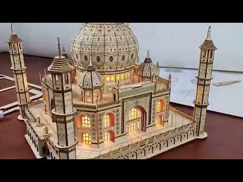 LG904 Castle 3D Wooden Puzzle Children Educational Toys DIY Handmade Ornaments - YouTube Video