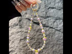 Lucky Beaded Phone Charm Wrist Strap with Tether Pad for Women Girls(White) - YouTube Video