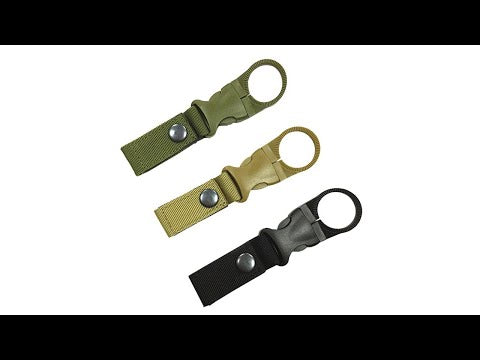 2PCS Webbing outdoor  Carabiner backpack Hanger Hook camp hike Water Bottle clip hang clasp Buckle Holder tool(Army Green) - YouTube Video