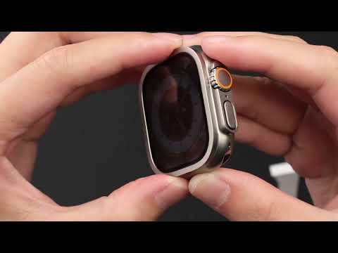 For Apple Watch Ultra 49mm Aluminum Alloy Frame Integrated Tempered Film(Orange) - YouTube Video
