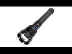Long Style Micro USB Charging Outdoor Waterproof P90 + COB LED Flashlight, Support Power Display & Telescopic Focusing & 7-level Brightness Adjustment - YouTube Video