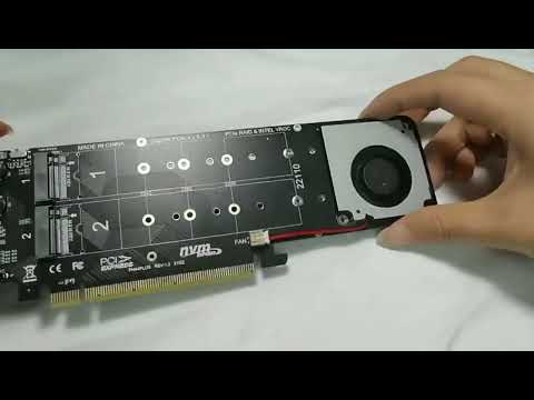 PCI-E X16 to M.2 M-key NVME X4 SSD RAID Array Expansion Adapter Support 2242/2260/2280/22110(PH44Plus) - YouTube Video