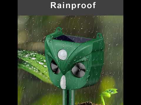 RC546 Outdoor Smart Solar Animal Ultrasonic Repellers - YouTube Video