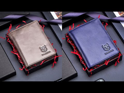 BULL CAPTAIN 027 Men Short Anti-Theft Wallet Leather Multi-Card Thicken Wallet, Colour: Black - YouTube Video