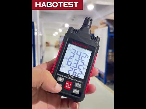 HABOTEST HT607 Portable Handheld Temperature Humidity Tester - YouTube Video