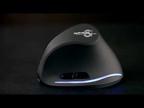 ZELOTES F35 6-buttons Vertical Grip Ergonomic Rechargeable Wireless Mouse(Blue Light) - YouTube Video