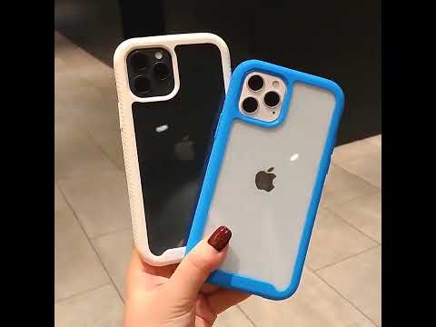 For iPhone 16 Pro Max Starry Sky Solid Color Shockproof TPU Clear PC Phone Case(Black) - YouTube Video
