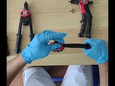 BT-605 Double Handle Manual Blind Rivet Nut Pull Cap Tool with 60 PCS Nuts - YouTube Video