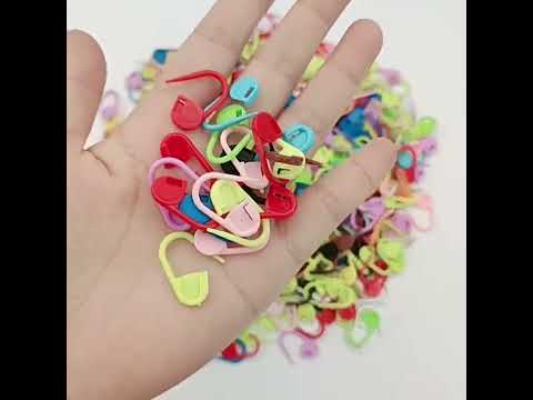120 PCS Colorful Plastic Sweater Weaving DIY Hand Tool Accessories Pin Mark Buckle - YouTube Video