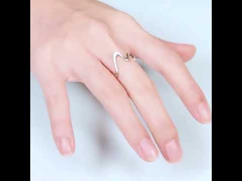 S925 Sterling Silver Simple Wave Curve Women Ring - YouTube Video