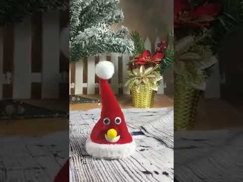 6 inch Electric Cap Christmas Swing Tree Hat Christmas Ornaments Props(Shake Cap with Music) - YouTube Video