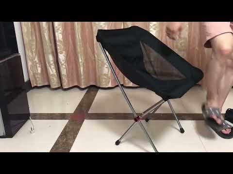 Outdoor Beach Chair Aluminum Alloy Ultra Light Camping Barbecue Fishing Portable Folding Back Chair(Folding Chair + Telescopic Tripod) - YouTube Video