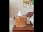 ZJH01 Circle Shape Restaurant Desktop Rattan Braided Tissue Storage Box Case - YouTube Video