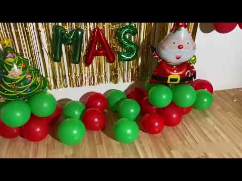 Christmas Balloon Set Merry Christmas Party Background Decoration - YouTube Video