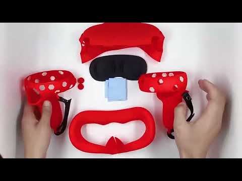 6 PCS/Set For Meta Quest 2 Silicone All-Inclusive Console Controller Cover(White) - YouTube Video