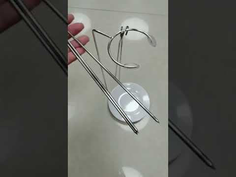 Stainless Steel Kebab Barbecue Hanging Rack Thick Skewers String Incense Stand With 4 Stitches - YouTube Video