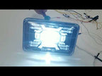 OL-2051S 1 Pair 4x6 inch Off-road Vehicle Modified Angel Devil Eyes Rectangular Headlight - YouTube Video
