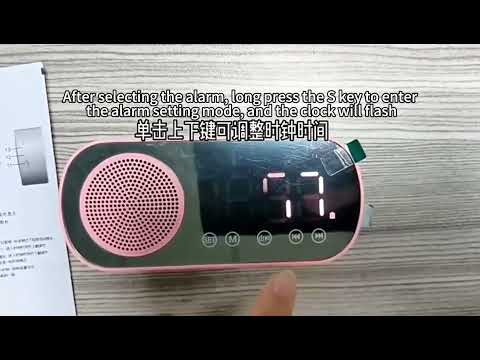 Z7 Digital Bluetooth 5.0 Speaker Multi-function Mirror Alarm Clock FM Radio(White) - YouTube Video