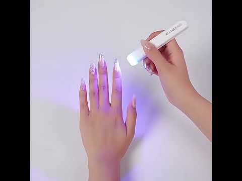 BLUEQUE Handheld 3W Rechargeable LED Nail Drying Lamp Single-Nail Tip Curing Lamp, Spec: 3A Push-Button (White) - YouTube Video