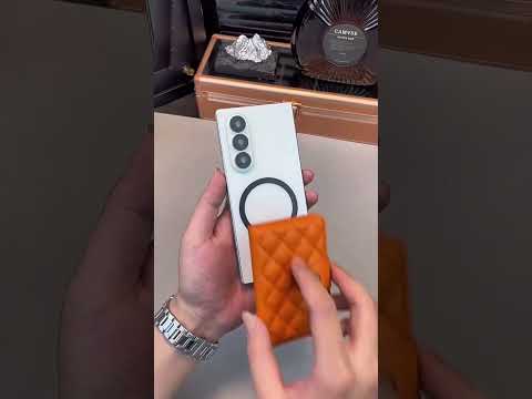 Diamond-Patterned Magnetic Vegan Leather Card Bag(Black) - YouTube Video