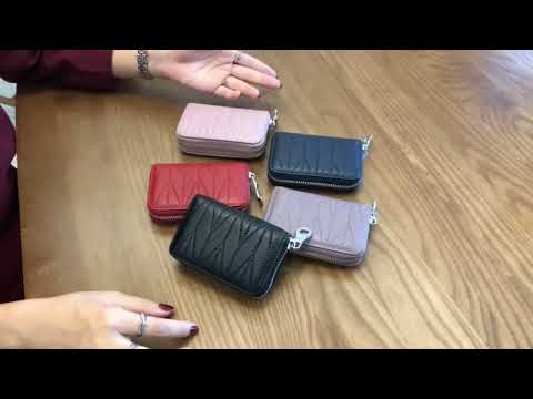 Multi-card Zipper Card Bit Card Small Purse Simple Organ Card Package(Peach Pollen) - YouTube Video
