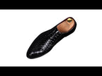 Men Business Dress Shoes Crocodile Leather Shoes Pointed Strips Brock Casual Shoes, Size:38(White) - YouTube Video
