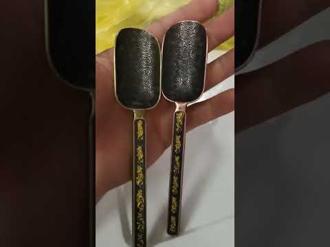 Copper-zinc Flower Pattern Tea Spoon Kungfu Teaism Accessories (Cyan) - YouTube Video