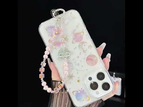 Elegant Retro Saturn Iridescent Cube Phone Chain(Gold) - YouTube Video