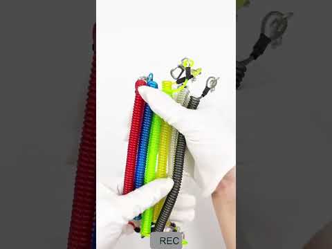 Outdoor Multi-functional Anti-lost Keychain TPU Spring Lanyard, Length: 32cm (Grey) - YouTube Video