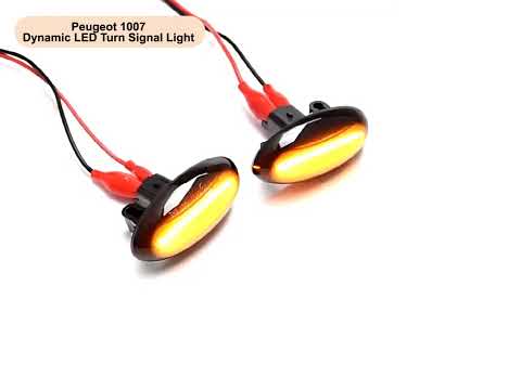 2pcs For Peugeot 1007 Car Dynamic LED Fender Side Light 817300H010 (Transparent) - YouTube Video