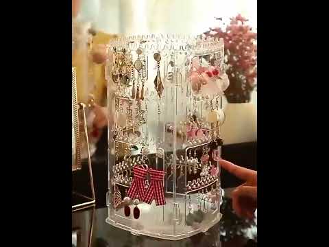 Multi-layer Rotating Earrings Storage Display Rack(Tube Type) - YouTube Video