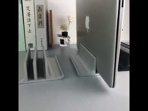 Universal Portable Aluminum Alloy Single Slot Width Adjustable Laptop Vertical Radiating Storage Stand Base(Black) - YouTube Video