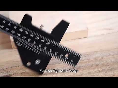 T072 Woodworking Multifunctional Aluminum Alloy Marking Ruler(T Type Ruler) - YouTube Video