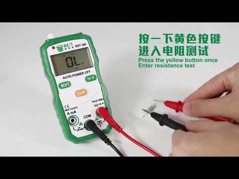BEST BST-58F Full Automatic Range Multimeter Without Shift Intelligent Identification Digital Multimeter Household Mini Electrical Instrument - YouTube Video