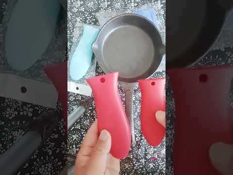 Silicone Pot Holder Handle Anti Slip Cover for Kitchen Thick Soft Pot Handle(Black) - YouTube Video